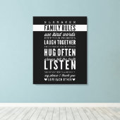 AANGEPASTE NAAM FAMILIEREGELS moderne typografie v Canvas Afdruk (Insitu (Houten vloer))