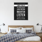 AANGEPASTE NAAM FAMILIEREGELS moderne typografie v Canvas Afdruk (Insitu (Slaapkamer))