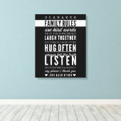 AANGEPASTE NAAM FAMILIEREGELS moderne typografie v Canvas Afdruk (Insitu (Houten vloer))