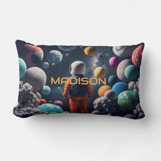 Aangepaste naam Fantasy Space Kind Kussen (Voorkant)