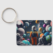 Aangepaste naam Fantasy Space Kind Sleutelhanger (Achterkant)