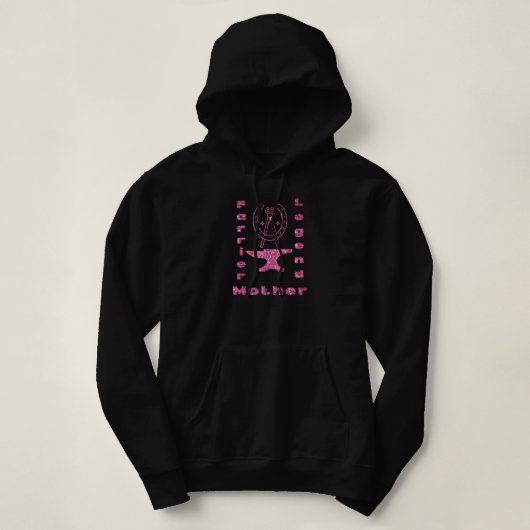 Aangepaste naam Farrier Legend Moeder Roze Hoodie (Design voorkant)