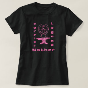 Aangepaste naam Farrier Legend Moeder Roze T-shirt