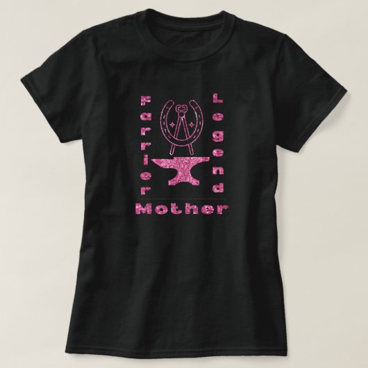 Aangepaste naam Farrier Legend Moeder Roze T-shirt (Design voorkant)