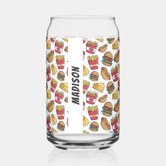 Aangepaste naam Fast Food Patroon Blikvorm Glas (Rechts)