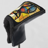 Aangepaste naam Faux Glas in lood Cat Golfheadcover (3/4 voorkant)