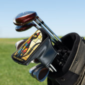 Aangepaste naam Faux Glas in lood Cat Golfheadcover (Insitu)