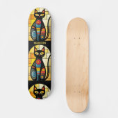 Aangepaste naam Faux Glas in lood Cat Persoonlijk Skateboard (Voorkant)