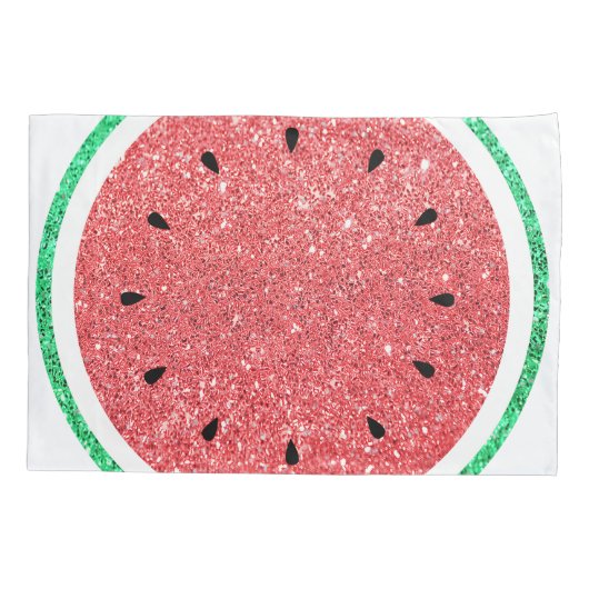 Aangepaste naam Faux Glitter Watermeloen Kussensloop (Achterkant)