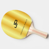 Aangepaste naam Faux Gold Metallic look Monogram Tafeltennisbatje (Zijkant)