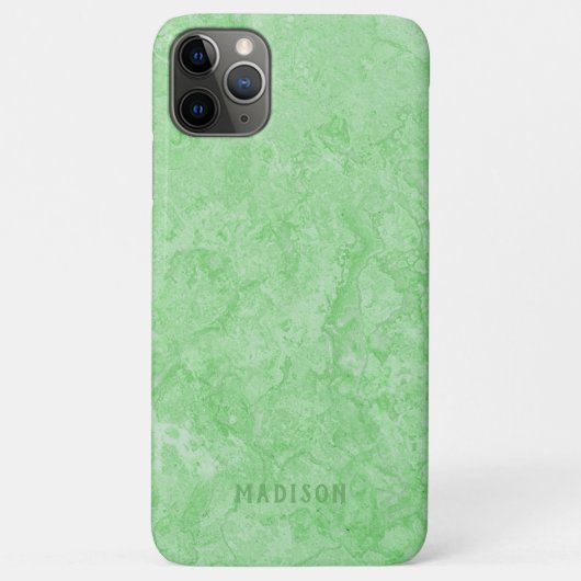 Aangepaste naam Faux Green Marble-telefoongevallen Case-Mate iPhone Case (Achterkant)