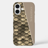 Aangepaste naam Faux Metallic Scales Steampunk Case-Mate iPhone Case (Achterkant)