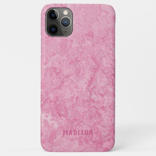 Aangepaste naam Faux Roze Marmeren telefoonhoesjes Case-Mate iPhone Case (Achterkant)