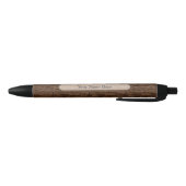 Aangepaste naam Faux Rustic Tree Bark Texture Zwarte Inkt Pen (Bodem)