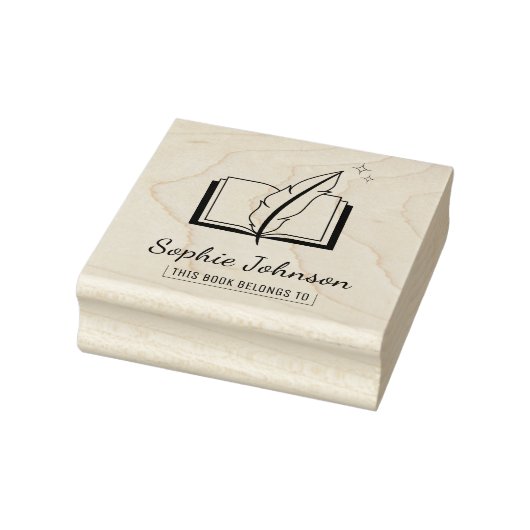 Aangepaste naam Feather Pen Book behoort toe aan d Rubberstempel (Stempel)