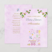 Aangepaste naam Fee Roze Wieg Baby Shower (Voorkant / Achterkant)