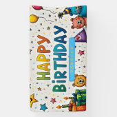 Aangepaste naam feest achtergrond met schattige be spandoek (Verticaal)