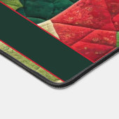 Aangepaste Naam Feestelijke Bloemen Patchwork Poin Bureaumat (Hoek)