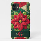Aangepaste Naam Feestelijke Bloemen Patchwork Poin Case-Mate iPhone Case (Achterkant)