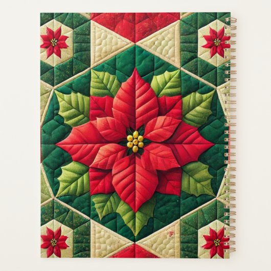 Aangepaste Naam Feestelijke Bloemen Patchwork Poin Planner (Achterkant)