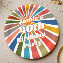 Aangepaste naam feesttafel decor leuk retro regenb