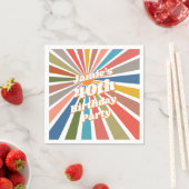 Aangepaste naam feesttafel decor leuk retro regenb servet (Insitu)