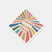 Aangepaste naam feesttafel decor leuk retro regenb servet (Hoek)