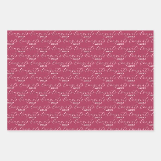 Aangepaste naam feliciteren inpakpapier vel (Voorkant 3)