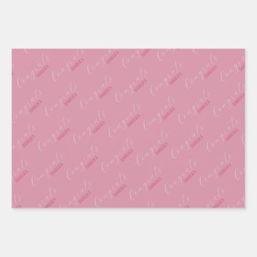Aangepaste naam feliciteren inpakpapier vel (Voorkant 2)