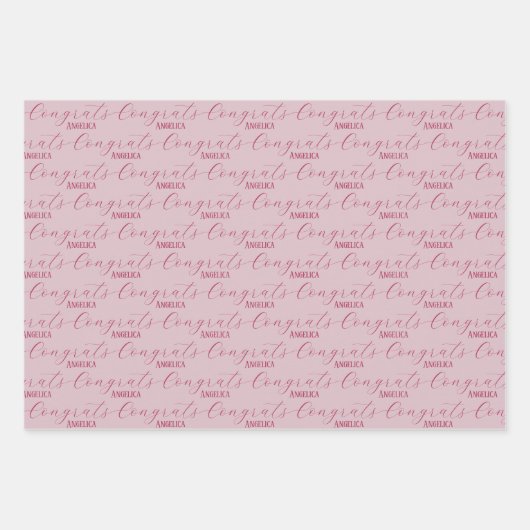 Aangepaste naam feliciteren inpakpapier vel (Voorkant)