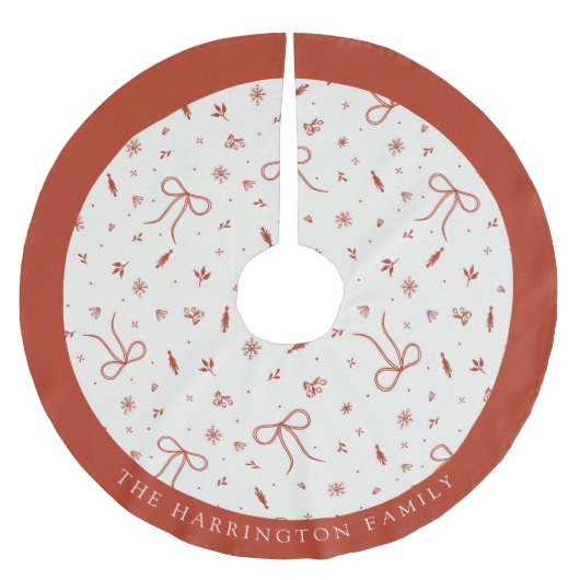 Aangepaste naam Festive Rood Wit Kerstmis Kerstboom Rok (Voorkant)