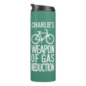 Aangepaste naam fiets en kleurtumbler thermosbeker (Geroteerd rechts)