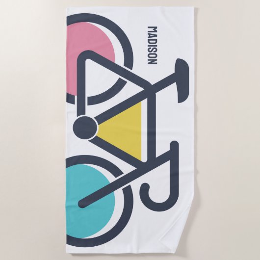 Aangepaste naam Fietsen Strandlaken (Voorkant)