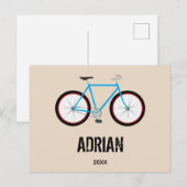 Aangepaste naam fietsontwerp feestdagenkaart (Voorkant / Achterkant)