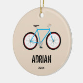 Aangepaste naam fietsontwerp keramisch ornament (Links)