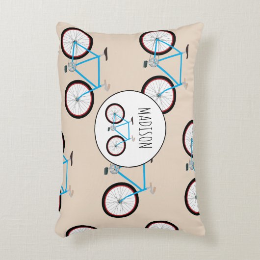 Aangepaste naam fietspatroon accent kussen (Voorkant(Verticaal))