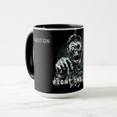 Aangepaste naam "Fight The Dead" Zombie-mokken Mok (Voorkant links)