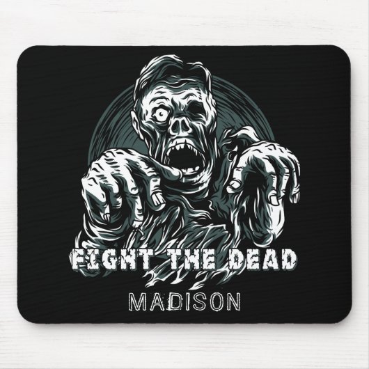 Aangepaste naam "Fight The Dead" Zombie mousepad Muismat (Voorkant)