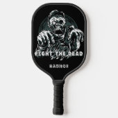 Aangepaste naam "Fight the Dead" Zombie Pickleball Paddle (Achterkant)