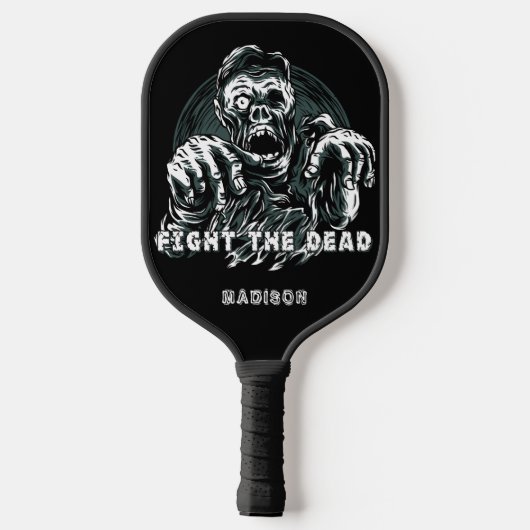 Aangepaste naam "Fight the Dead" Zombie Pickleball Paddle (Achterkant)