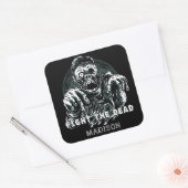 Aangepaste naam "Fight The Dead" Zombie stickers (Envelop)