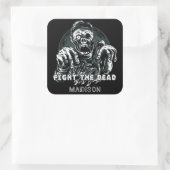 Aangepaste naam "Fight The Dead" Zombie stickers (Tas)