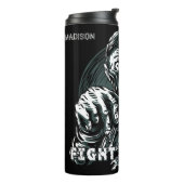 Aangepaste naam "Fight The Dead" Zombie-tumbler Thermosbeker (Gedraaid links)