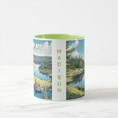 Aangepaste naam Finland Natuur Illustratie Mok (Midden)