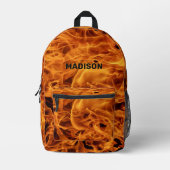 Aangepaste naam Fire Flames Bedrukte Rugzak (Voorkant)