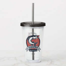 Aangepaste naam Fisher tumblers Acryl Drinkbeker