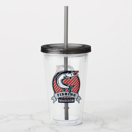 Aangepaste naam Fisher tumblers Acryl Drinkbeker (Voorkant)