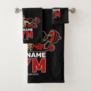Aangepaste naam Fitness Home GYM Weight Lifting Bad Handdoek