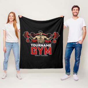 Aangepaste naam Fitness Home GYM Weight Lifting Fleece Deken