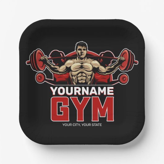 Aangepaste naam Fitness Home GYM Weight Lifting Papieren Bordje (Voorkant)